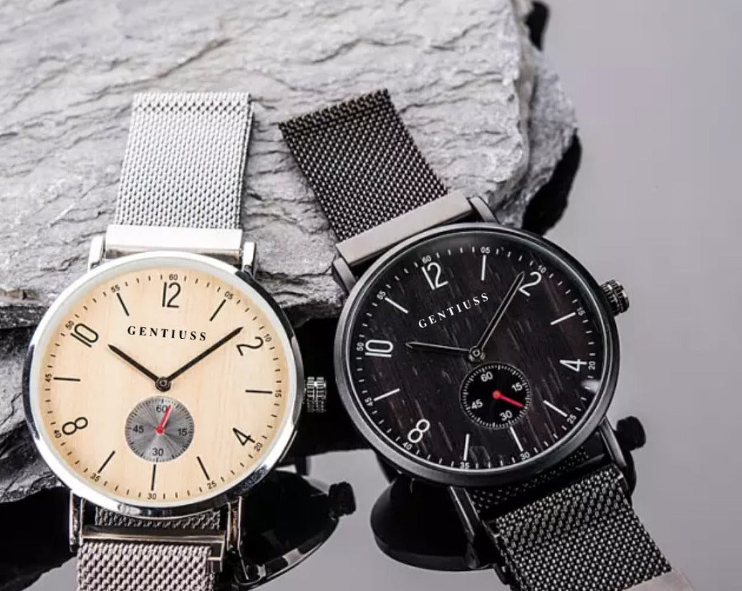 Minimalist stainless steel mesh watch