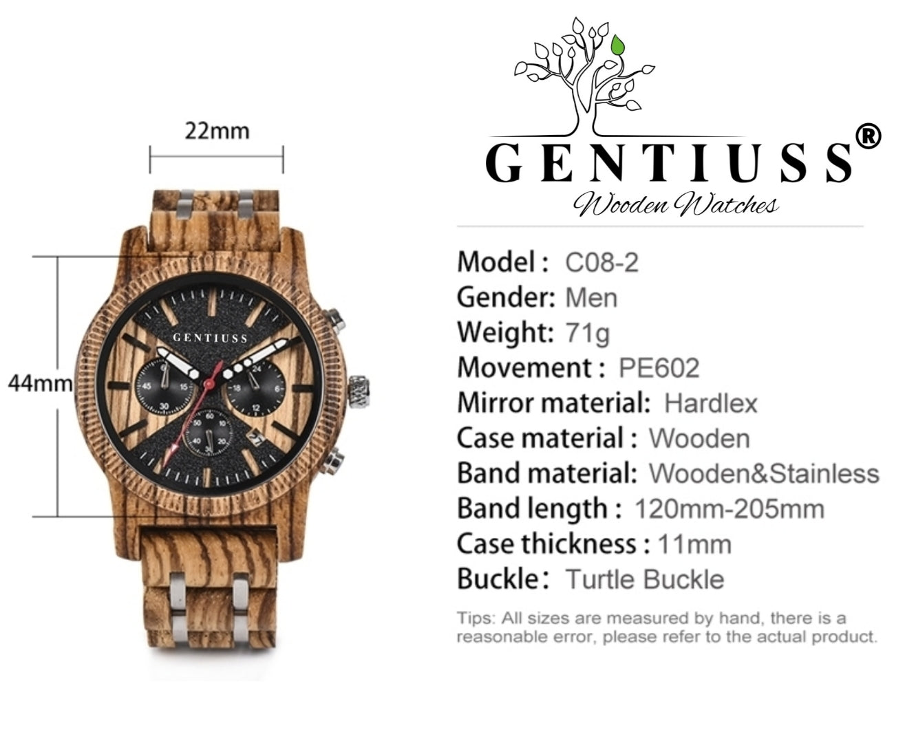 Stilvolle Uhr aus Zebraholz für Charakterstarke Männer - Gentiuss