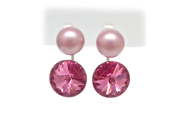 Damen Ohrhänger Silber-Perl-Swarovski-White Crystal - Gentiuss