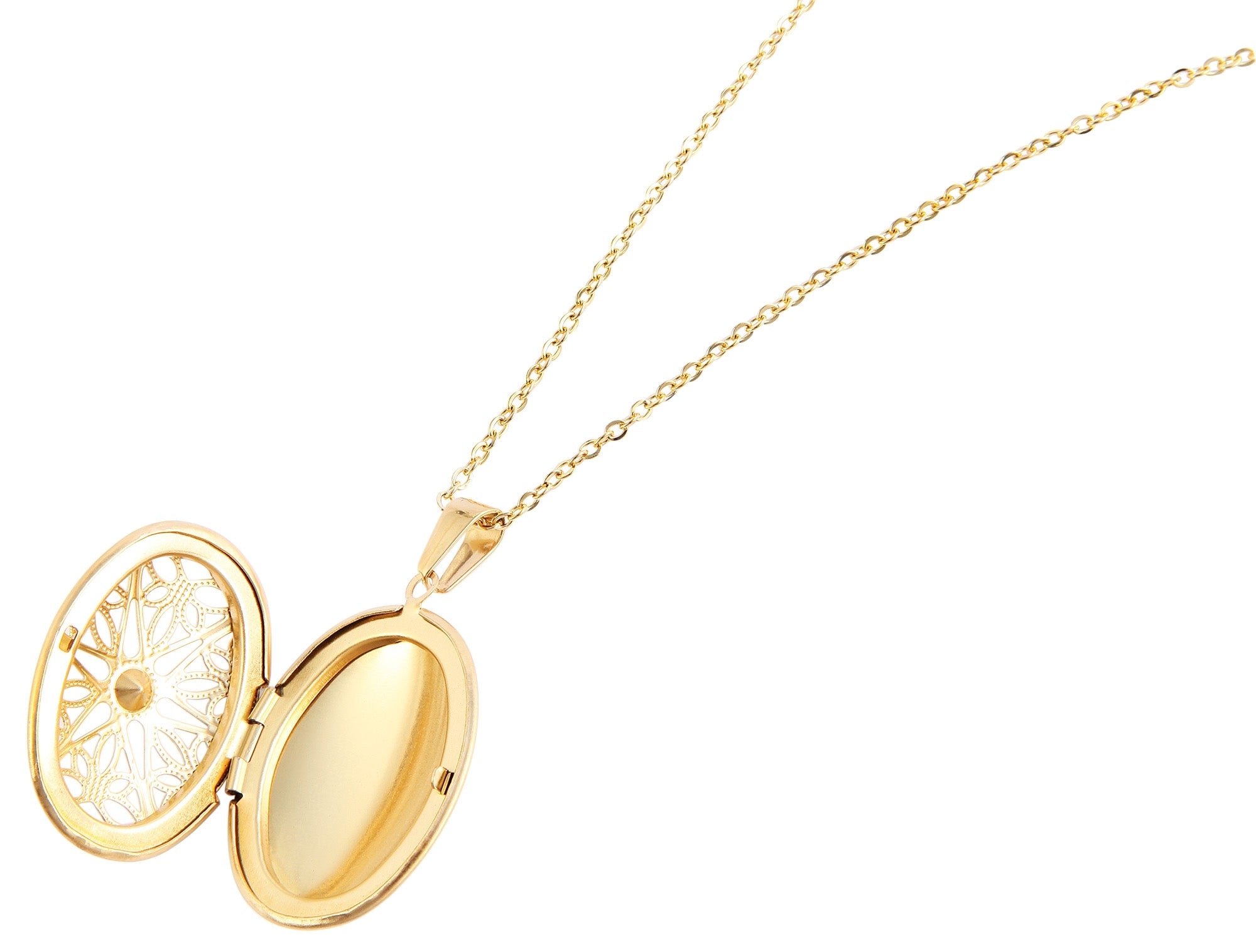 Edelstahl Halskette mit ovalem Medaillon