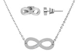 Damen Schmuckset aus Edelstahl-Kette und Ohrstecker-Unendlichkeit-Gentiuss