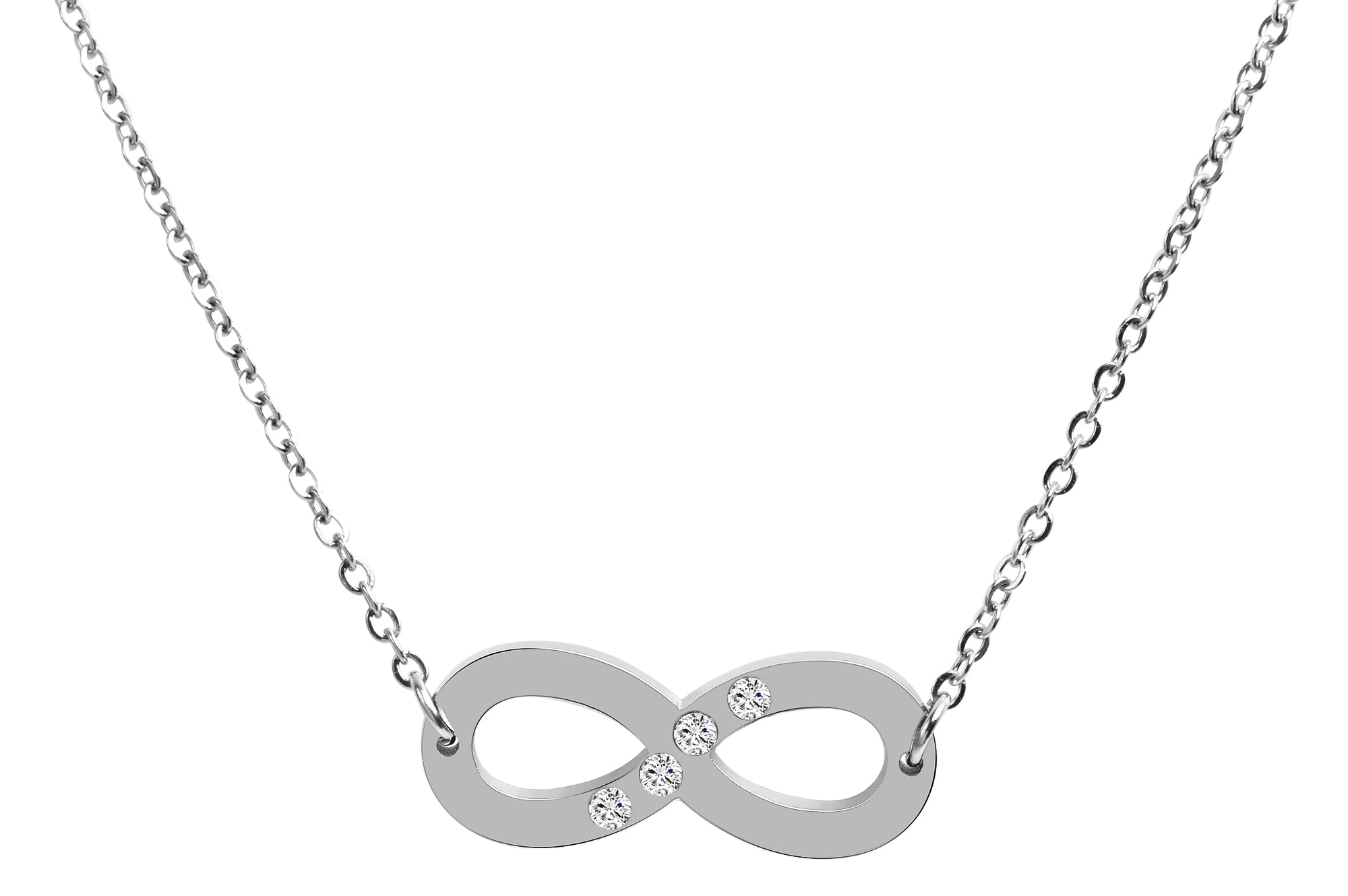 Damen Schmuckset aus Edelstahl-Kette und Ohrstecker-Unendlichkeit-Gentiuss