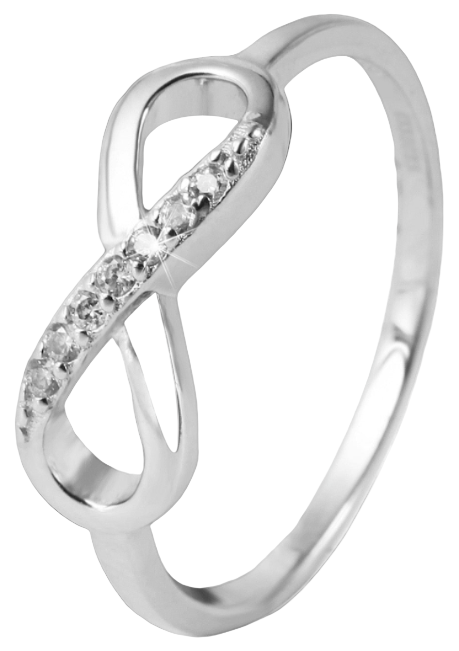 925 real silver women's ring / infinity with zirconia trimmings