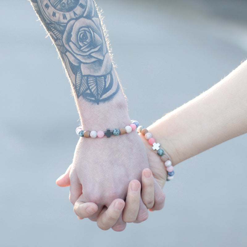 Set mit 2 Edelstein Freundschaftsbändern  Liebe - Gentiuss