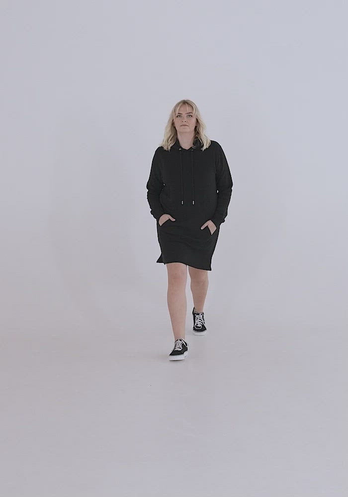 Damen Hoodiekleid aus umweltfreundlichen gekämmter Baumwolle 