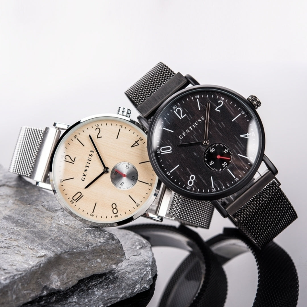 Minimalist stainless steel mesh watch