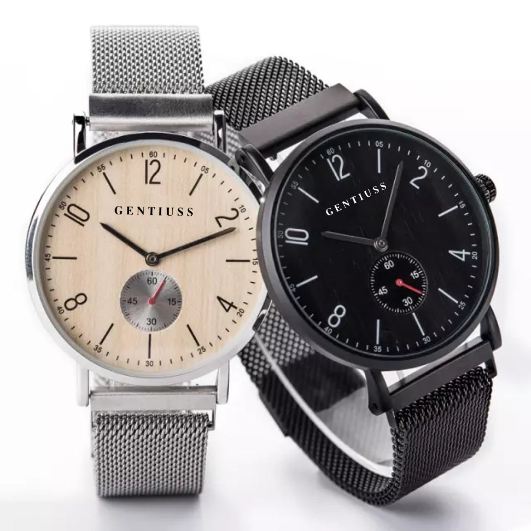 Minimalist stainless steel mesh watch