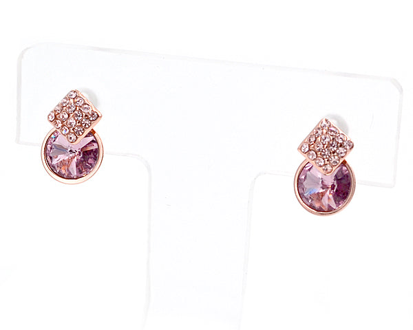 Edelstahlohrstecker Rosevergoldet-Swarovski Crystals - Gentiuss