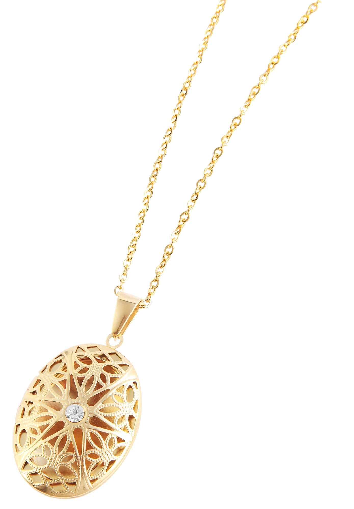 Edelstahl Halskette mit ovalem Medaillon